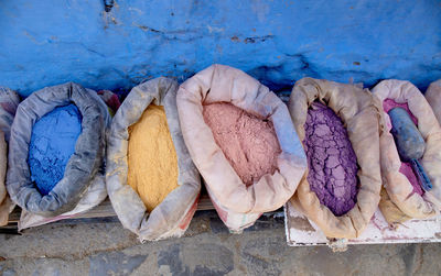 High angle view of multi colored candies in market