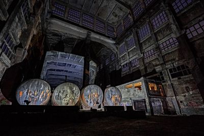 Interior of illuminated building