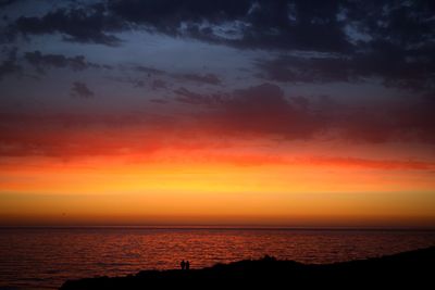 Scenic view of sea at sunset