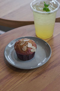 Close-up of dessert on table