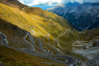 Aerial view of mountain road