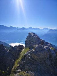 Scenic view of mountains against sky