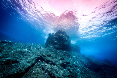 Rock formation in sea