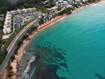 High angle view of beach