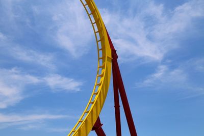 Low angle view of rollercoaster against sky