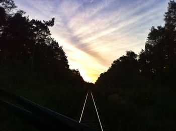 Railroad track at sunset