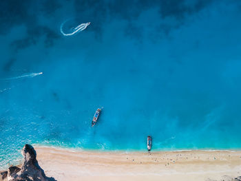 High angle view of people at beach