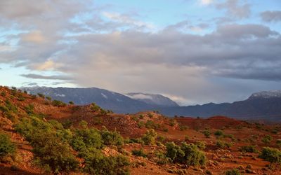 Scenic view of mountains against sky