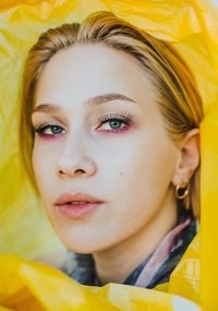 Close-up portrait of beautiful young woman