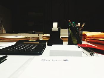 Open book on table