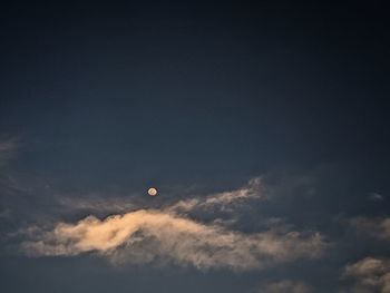 Low angle view of moon against sky