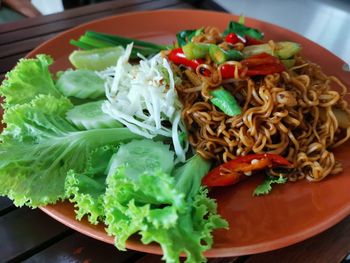 Close-up of meal served in plate