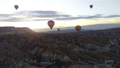 View of hot air balloons