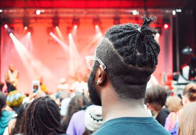 Rear view of people at nightclub