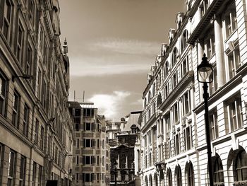 Low angle view of residential buildings against sky