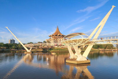 Bridge over river against sky