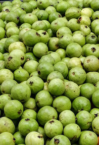 Full frame shot of guava fruits for sale in market
