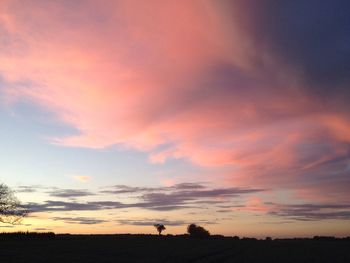 Silhouette of landscape at sunset