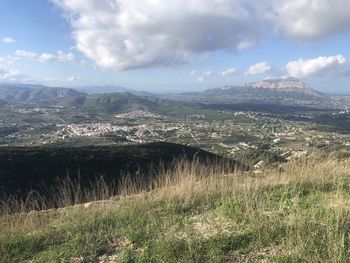 Aerial view of landscape against sky