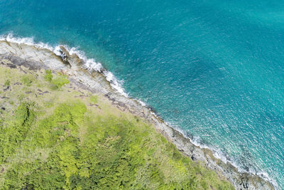 High angle view of beach