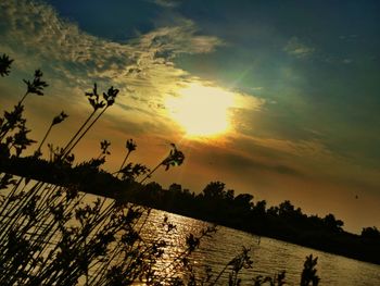 Sun shining through clouds
