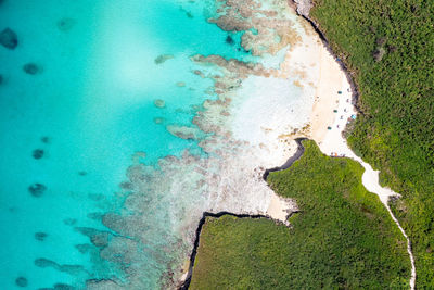 High angle view of beach