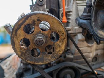 Close-up of rusty machine part