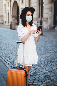 Woman using mobile phone