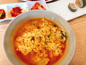 Close-up of soup in bowl