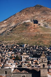 High angle view of townscape against sky