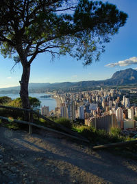 View of buildings in city against sky