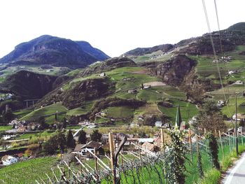 Scenic view of mountains against clear sky
