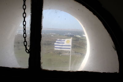 View of landscape through window