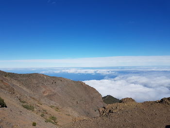 Scenic view of landscape against blue sky