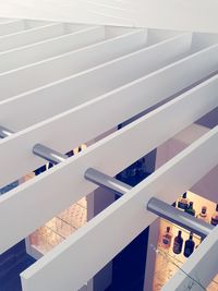 High angle view of staircase in building