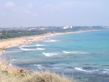 Scenic view of beach against sky