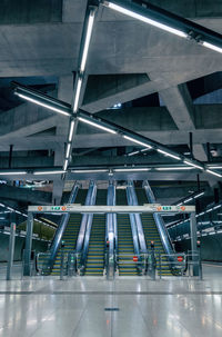 Fovam ter metro line 4 subway train station in budapest, hungary