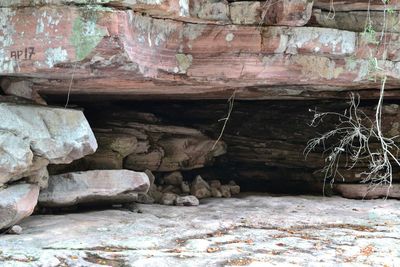 Rock formation in cave
