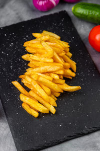 High angle view of food on table