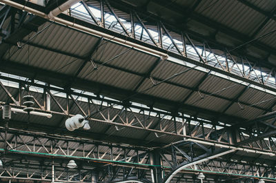 Low angle view of ceiling at railroad station