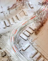 High angle view of car on street