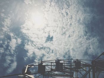Low angle view of staircase against sky