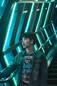 Young man looking away