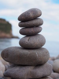 Stack of stones on beach