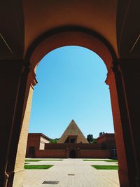 View of built structure against clear sky