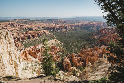 Aerial view of rock formations