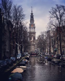 Buildings with canal in background
