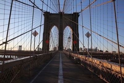 Suspension bridge over river