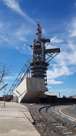 Traditional windmill against blue sky
