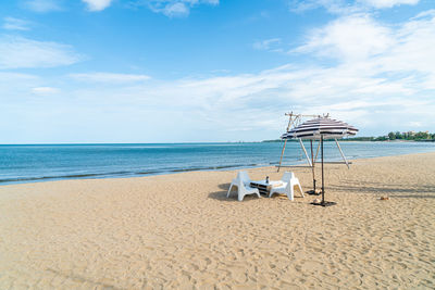 Scenic view of beach against sky